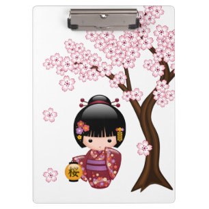 Porte-bloc Poupée Sakura Kokeshi - jolie fille japonaise Geis