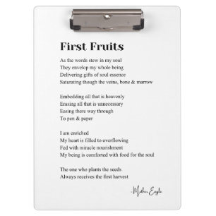 Porte-bloc Premier fruit Inspiration poésie murale poster