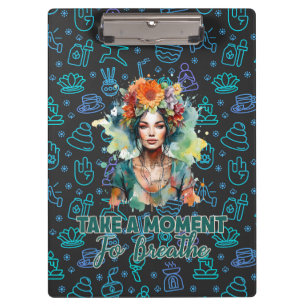 Porte-bloc Prenez un moment pour respirer Zen Flowers Yoga Gi