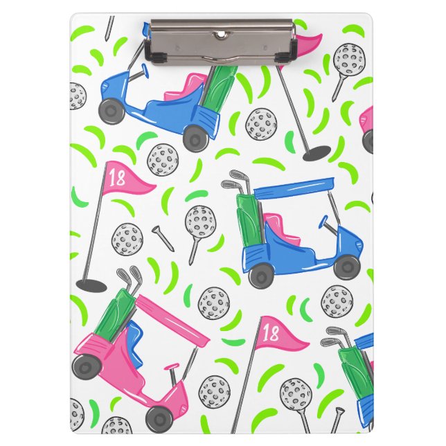 Porte-bloc Préparé Rose Bleu Chariot de Golf / Golf Chic et C (Devant)