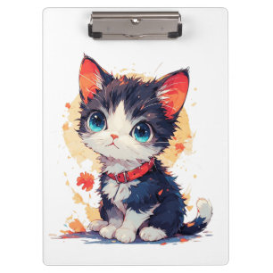 Porte-bloc Presse-papiers Chat Mignon Kawaii pour Amateurs de