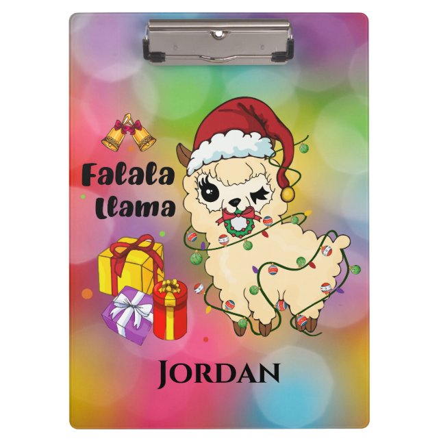 Porte-bloc Presse-papiers Lama de Noël (Devant)