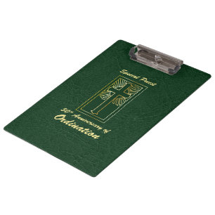Porte-bloc Prêtre 50e anniversaire de l'ordination look cuir