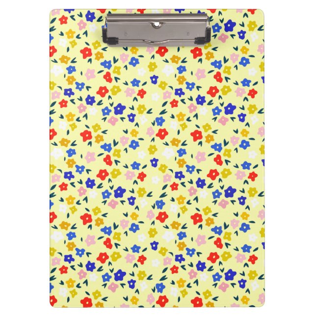 Porte-bloc Pretty Dainty Cute Floral on Pastel Yellow (Devant)