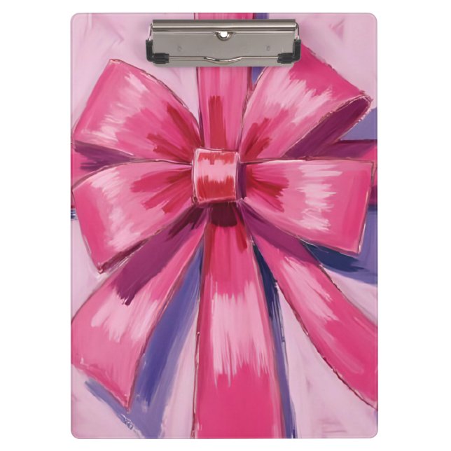 Porte-bloc Pretty Pink Bow Ribbon Watercolor (Devant)