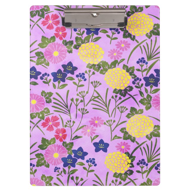 Porte-bloc Pretty Purple Vintage Flower Pattern (Devant)