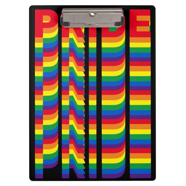 Porte-bloc Pride lgbt lgbtq queer gay arc-en-ciel motif noir (Devant)