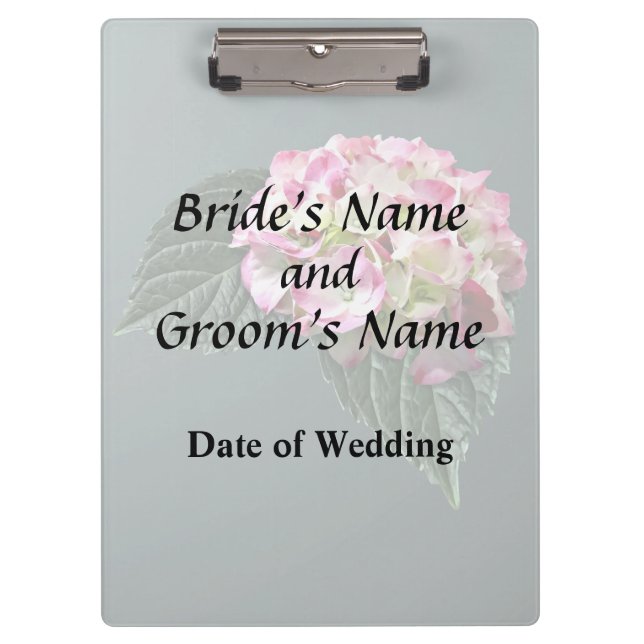 Porte-bloc Produits Mariages Elegant Rose et Blanc Hydrangea (Devant)