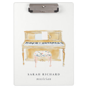 Porte-bloc Professeur de Musique Pianiste Élégant Aquarelle