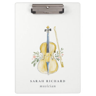 Porte-bloc Professeur de musique violon élégant aquarelle