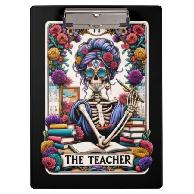 Porte-bloc Professeur de Tarot Squelette – Squelette Mystique (Devant)