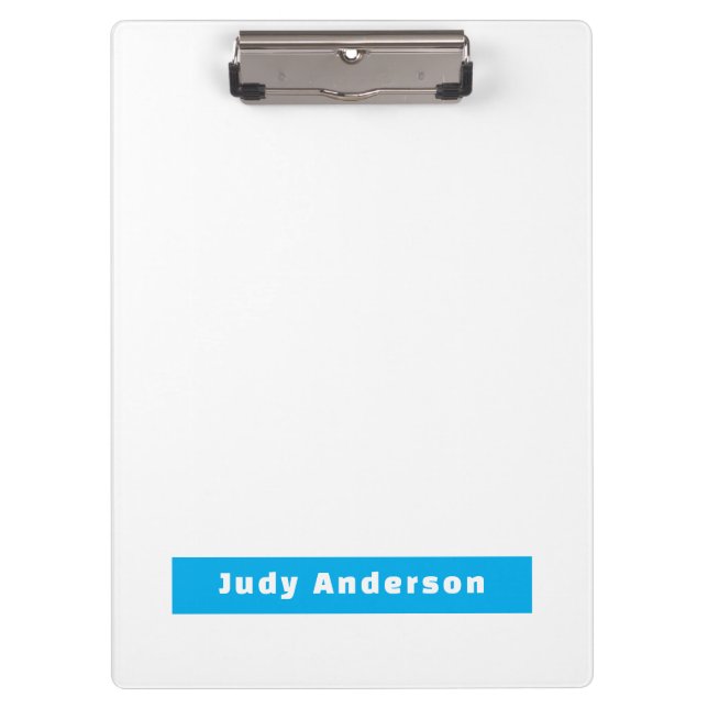 Porte-bloc Professional Plain Modern Elegant Name Blue White (Devant)