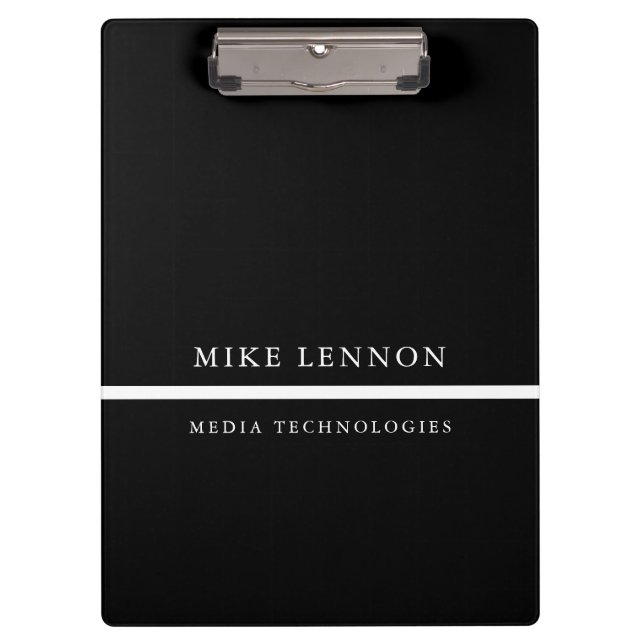 Porte-bloc Professionnel Simple Noir et Blanc (Devant)