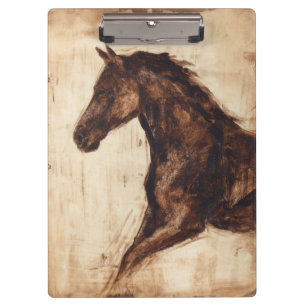 Porte-bloc Profil du cheval sauvage Brown