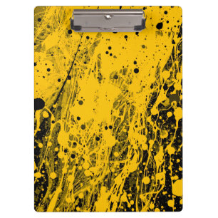Porte-bloc Projections de peinture noire et jaune
