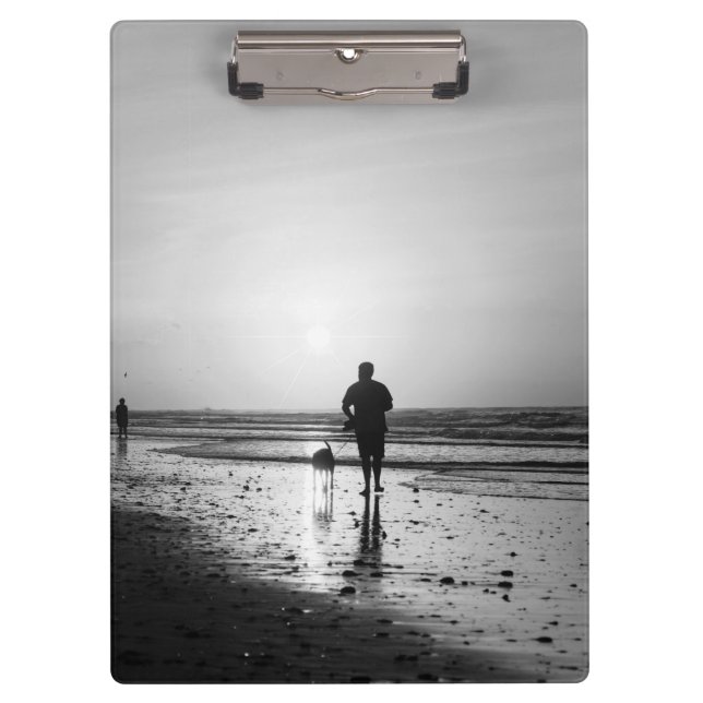 Porte-bloc Promenade du matin en nuances de gris (Devant)