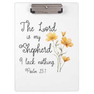 Porte-bloc Psaume 23:1 Le Seigneur est mon Berger Fleur Jaune