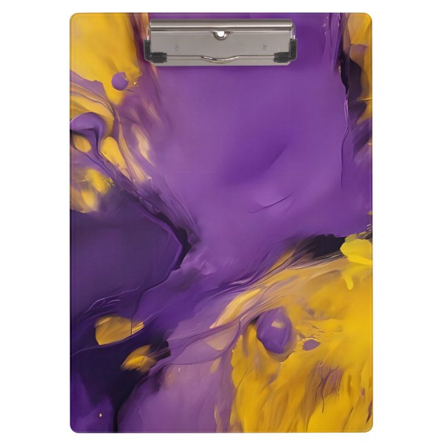 Porte-bloc Purple and Gold Abstract (Devant)