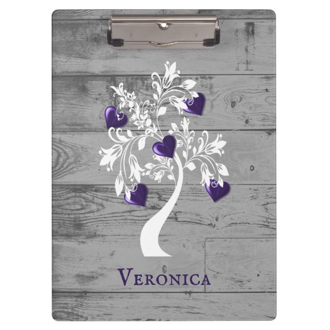 Porte-bloc Purple Tree of Hearts Porte - bloc personnalisé (Devant)