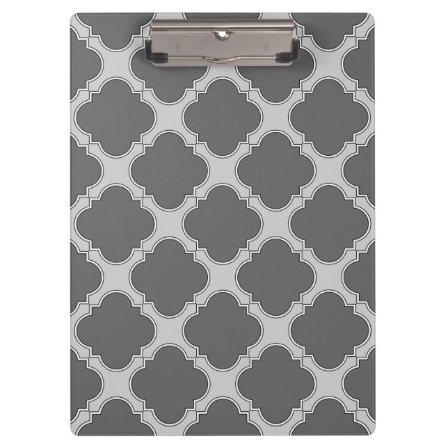 Porte-bloc Quatrefoil dans les tons gris (Devant)
