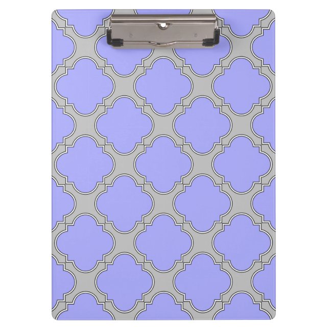 Porte-bloc Quatrefoil periwinkle et gris (Devant)