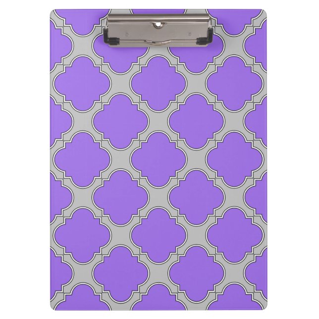 Porte-bloc Quatrefoil violet et gris (Devant)