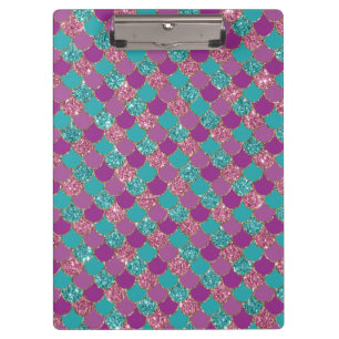 Porte-bloc Queue de Sirène Bleue Violette Brillante à Écaille