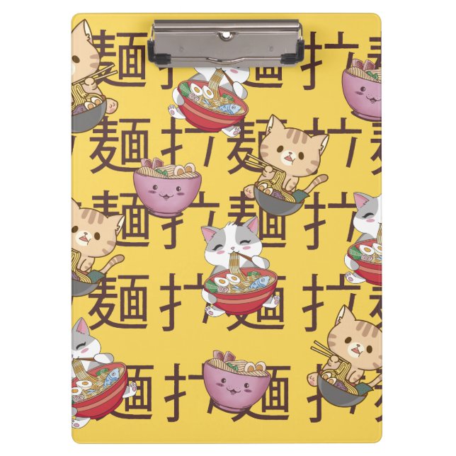 Porte-bloc Ramen de nouilles japonais Kawaii Anime Cat (Devant)