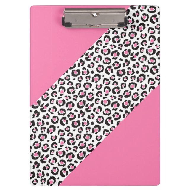 Porte-bloc Rayure rose Girly mignonne de guépard de léopard (Devant)