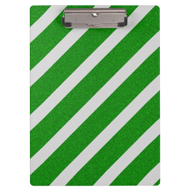 Porte-bloc Rayure Verte Pailletée (Devant)