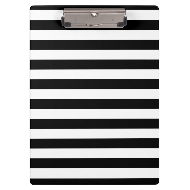 Porte-bloc Rayures noires et blanches simples et audacieuses (Devant)