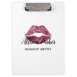 Porte-bloc Red Kiss Lips Business Maquillage Artiste Blanc