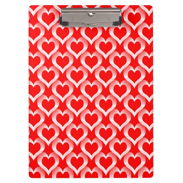 Porte-bloc Red White Hearts Pattern (Devant)