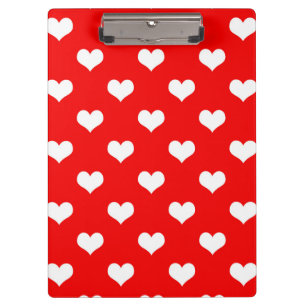 Porte-bloc Red White Love Heart Motif Design