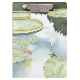 Porte-bloc Réflexion d'étang de Koi avec des poissons et de