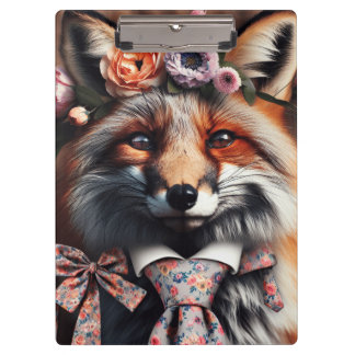 Porte-bloc Renard sauvage portant une cravate mignon