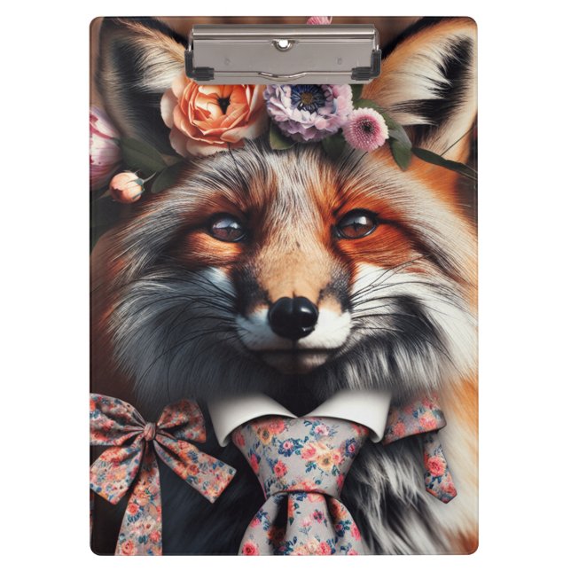 Porte-bloc Renard sauvage portant une cravate mignon  (Devant)