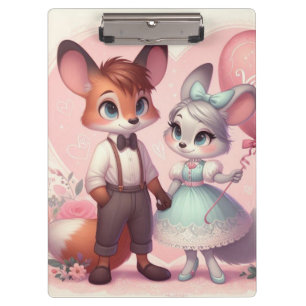 Porte-bloc Renards de dessin animé mignons pour la Saint-Vale