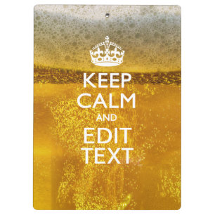 Porte-bloc Restez calme et votre texte pour une grande bière