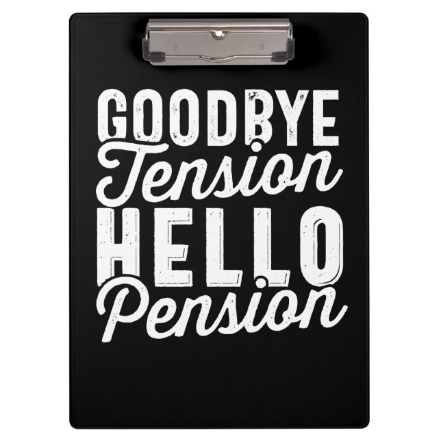 Porte-bloc Retirement Venin, Goodbye Tension Hello Pension (Devant)