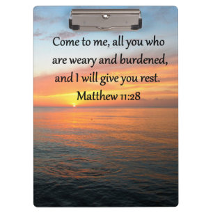 PORTE-BLOC RETIRER MATTHEW 11:28 SCRIPTURE VERSE SLEVER