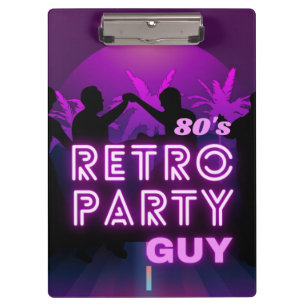 Porte-bloc Retro 80 s Disco Dance Party Neon Purple Funky