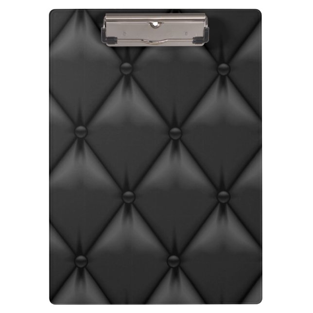 Porte-bloc Rétro cuir noir fait sur commande (Devant)