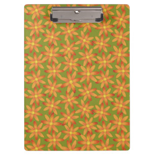 Porte-bloc Rétro Fleur de Marguerite Sunburst en Olive Doré