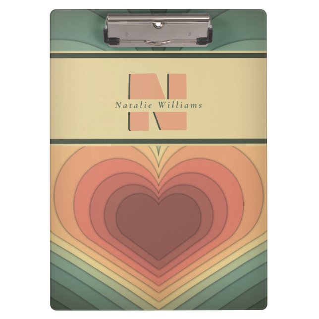 Porte-bloc Retro Funky Romantique Monogramme Porte - bloc de  (Devant)