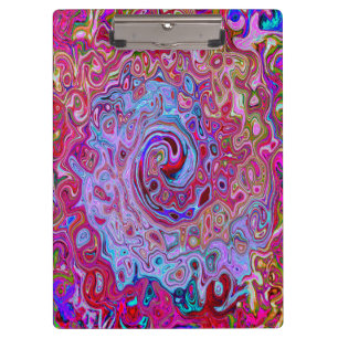 Porte-bloc Rétro Groovy Abstrait Tourbillon Lavande et Magent