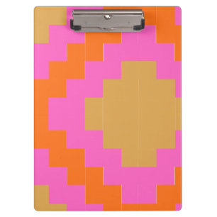 Porte-bloc ​Rétro Groovy Rose Orange Géométrique 