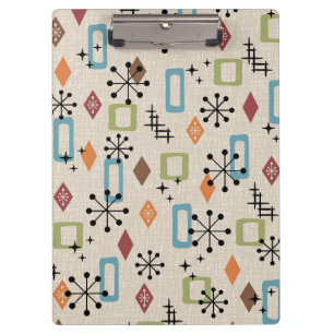 Porte-bloc Retro Mid-Century moderne Atomique Abstrait Motif
