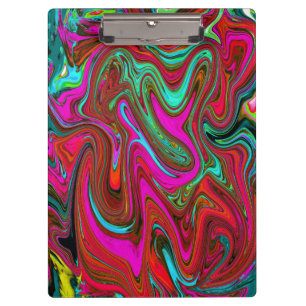 Porte-bloc Retro Super Magenta, Rouge et Bleu Art Abstrait