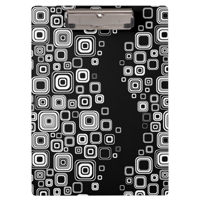 Porte-bloc Rétros carrés noirs et blancs (Devant)